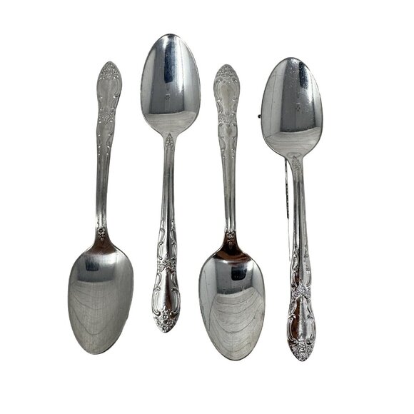 Oneidacraft Venus Teaspoon Lot of 4 Vintage Oneida Stainless Steel 6 In Utensil - Picture 1 of 4